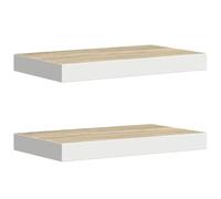 vidaXL Étagères murales flottantes 2 pièces MDF 50×23×3,8 cm Chêne/Blanc