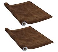 vidaXL 2x Films Autoadhésifs pour Portes Film Autocollant pour Meuble Mobilier Résistant à l'Humidité Opaque Chêne Foncé 210x90 cm PVC