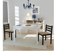 vidaXL Chaises de salle à manger 2 pcs Hévéa solide et velours Marron