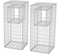 Jardinière/Poteau De Panier Gabion 2 Pcs Acier 50x50x120 Cm