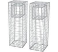 2x Jardinières Acier 50x50x160 cm Poteau pour Panier de Gabion Jardin