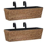 vidaXL 2X Jardinières Pot à Fleurs Cache-Pot Bac à Plante Pot à Plante Jardin Véranda Balcon Terrasse Cour Extérieur Jacinthe d'eau