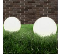vidaXL Lampes de jardin LED sphériques 40 cm PMMA - Lot de 2