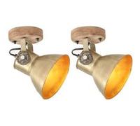 vidaXL 2x Lampe Murale Industrielle Plafonnier Lampe Suspendue Eclairage Luminaire Salon Salle de Séjour Salle à Manger 320509 Jaune G