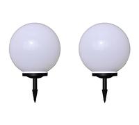 vidaXL 2x Lampes d'Allée d'Extérieur à LED et Piquet au Sol Lampes Solaires Eclairage Jardin Terrasse Patio Cour Balcon Chemin 40 cm