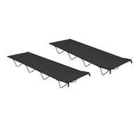 Vidaxl Lits De Camping 2 Pcs 180x60x19 Cm Tissu Oxford Et Acier Noir