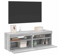 vidaXL 2x Meubles TV avec Lumières LED Armoires Basses Centres de Divertissement Armoires Média Salon Salle de Séjour Sonoma 815681