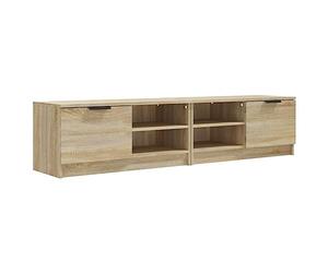 vidaXL 2X Meubles TV Centres de Divertissement Armoires Basses Armoires Stéréo Meubles de Salon Chêne Sonoma 80x35x36,5 cm Bois d'Ingénierie