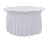 vidaXL 2X Nappe Élastique de Table avec Jupon 150x74 cm Blanc Décoration Table