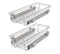 vidaXL 2x Panier en Treillis Métallique Argenté Cuisine Panier à Vaisselle