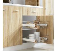 vidaXL 2x Panier Treillis Métallique 500 mm Argenté Panier de Rangement