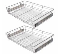 vidaXL 2x Panier Treillis Métallique 800 mm Argenté Panier de Rangement