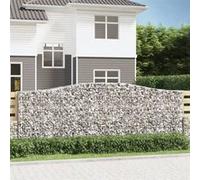 vidaXL 2x Paniers à Gabions Arqués Cages à Gabions Arquées Murs de Gabion Barrières de Jardin Terrasse Extérieur 3145982 Gris G