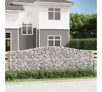 vidaXL 2x Paniers à Gabions Arqués Cages à Gabions Arquées Murs de Gabion Barrières de Jardin Terrasse Extérieur 3145969 Gris G