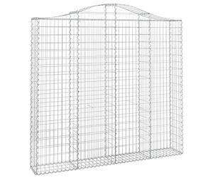 vidaXL 2X Paniers à Gabions Arqués Cages à Gabions Arquées Murs de Gabion Barrières de Jardin Terrasse Extérieur 200x30x180/200 cm Fer Galvanisé