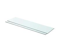 vidaXL Panneaux d'étagère en verre transparent 2 pièces 80 x 20 cm