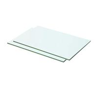 vidaXL 2X Panneaux d'Etagère Panneau de Rechange de Armoire Paroi à Lattes Salle d'Exposition Maison Magasin Durable Verre Transparent 50x25 cm