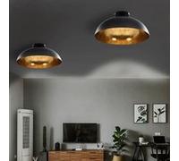 Vidaxl Plafonniers 2 Pcs Noir Et Doré Semi-Sphérique E27