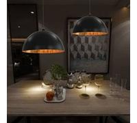 Vidaxl 2 Pcs Plafonniers Noir Et Doré Semi-Sphérique 50 Cm E27