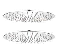 vidaXL Pommes de douche à effet pluie 2 pcs. Acier inoxydable Ø 40 cm