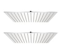 vidaXL 2x Pomme de Douche Plongeante Acier Inoxydable 40x40 cm Tête de Douche