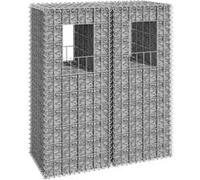 vidaXL 2x Poteaux à Panier de Gabion Poteaux à Jardinière de Gabion de Patio Jardin Terrasse Extérieur Projets de Jardinage 40x40x100 cm Fer