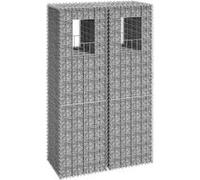 vidaXL 2x Poteaux à Panier de Gabion Poteaux à Jardinière de Gabion de Patio Jardin Terrasse Extérieur Projets de Jardinage 40x40x140 cm Fer