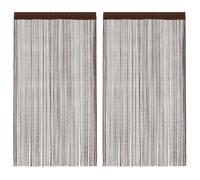 vidaXL 2X Rideau en Fils Séparateur de Pièce Rideau de Porte Rideau de Fenêtre Vitrine Salon Salle de Séjour Chambre Intérieur 140x250 cm Marron
