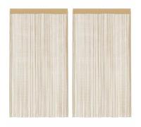 vidaXL Rideau en fils Séparateur de pièce 2 pcs 100 x 250 cm Beige