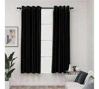 vidaXL 2x Rideaux Occultants Aspect de Lin Rideaux de Fenêtre Salon Salle de Séjour Chambre à Coucher Maison Intérieur Anthracite 140x175 cm Anthracite G