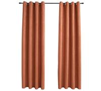 vidaXL Rideaux occultants lot de 2 à œillets avec anneaux en métal – Rouille 140x245 cm