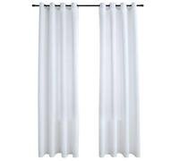 vidaXL 2X Rideaux Occultants avec Anneaux en Métal Occultant à Oeillet Chambre à Coucher Fenêtre Salon Bureau Maison Intérieur Blanc Cassé 140x245 cm