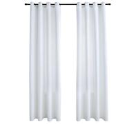 vidaXL 2X Rideaux Occultants avec Anneaux en Métal Occultant à Oeillet Chambre à Coucher Fenêtre Salon Bureau Maison Intérieur Blanc Cassé 140x175 cm