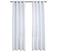 vidaXL Rideaux occultants avec anneaux en métal 2 pcs Blanc cassé 140x225 cm
