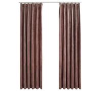 vidaXL Gordijnen verduisterend 2 st met haken 140x245 cm fluweel roze134526 Rose G