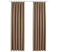 vidaXL 2X Rideaux Occultants avec Crochets Occultant à Oeillet Chambre à Coucher Fenêtre Salon Salle de Séjour Maison Intérieur Taupe 140x175 cm