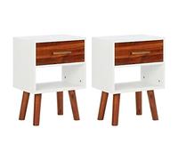 vidaXL 2X Table de Chevet 40x30x57 cm Bois d'Acacia Massif Table de Nuit
