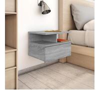 vidaXL Tables de chevet flottantes Sonoma gris Lot de 2 40x31x27 cm