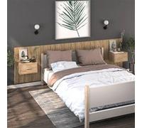 vidaXL 2x Tables de Chevet Murales Armoires de Chevet Suspendues Tables de Nuit Flottantes Armoires de Lit Meuble de Chambre Chêne Sonoma chêne G