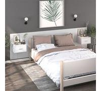 vidaXL Tables de chevet murales 2 pcs Blanc Bois d'ingénierie