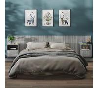 vidaXL 2x Tables de Chevet Murales Tables de Nuit Suspendues Armoires de Chevet Armoires de Lit Meubles de Chambre à Coucher Intérieur Sonoma Gris Gris G