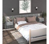 vidaXL Tables de chevet murales 2 pcs Sonoma gris Bois d'ingénierie