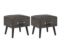 vidaXL 2X Tables de Chevet Table de Nuit Commode Table d’Appoint Bout de Canapé Table Basse Chambre à Coucher Salon Salle de Séjour Gris Velours