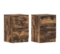 vidaXL Tables de chevet 2 pièces - Chêne fumé