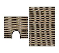 vidaXL 2X Tapis de Salle de Bain Tissés à la Main Jute Naturel Noir Carpette