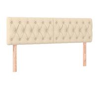 vidaXL 2X Têtes de Lit Meubles de Chambre à Coucher Accessoires de Lit Simple Têtes de Cadre de Lit Intérieur Crème 80x7x78/88 cm Tissu