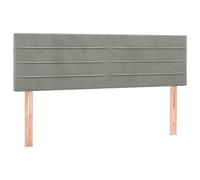 vidaXL 2X Têtes de Lit Meubles de Chambre à Coucher Accessoires de Lit Simple Têtes de Cadre de Lit Intérieur Gris Clair 72x5x78/88 cm Velours