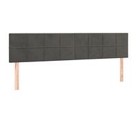 vidaXL 2X Têtes de Lit Meubles de Chambre à Coucher Accessoires de Lit Simple Têtes de Cadre de Lit Intérieur Gris Foncé 90x5x78/88 cm Velours