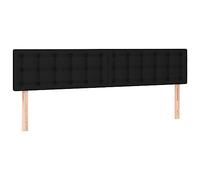 vidaXL 2X Têtes de Lit Meubles de Chambre à Coucher Accessoires de Lit Simple Têtes de Cadre de Lit Intérieur Noir 80x5x78/88 cm Tissu
