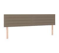 vidaXL 2X Têtes de Lit Meubles de Chambre à Coucher Accessoires de Lit Simple Têtes de Cadre de Lit Intérieur Taupe 100x5x78/88 cm Tissu